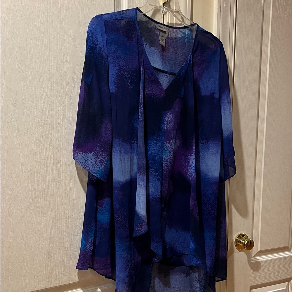 Catherines Multicolor Sheer Kimono Top